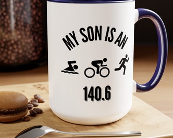 Triathlon Son Mug,15 Oz,Triathlete Gift,Triathlon Mug, Triathlon Gift,Triathlete Mug, Gift For Triathlete, Swimmer Gift, Cyclist Mug