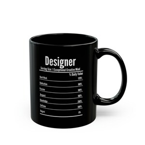 Designer Nutrition Facts Mug,Gift For Designer,Coffee Mug,Funny Designer Mug,Coffee Mug,Designer Birthday Gift,Designer Christmas Gift image 6