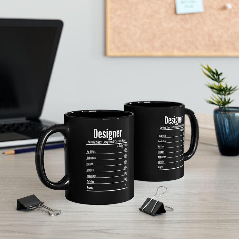 Designer Nutrition Facts Mug,Gift For Designer,Coffee Mug,Funny Designer Mug,Coffee Mug,Designer Birthday Gift,Designer Christmas Gift image 3