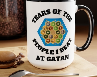 Tränen Der Leute, die ich bei Catan geschlagen habe Becher, 15 Oz, Catan Becher, Kaffee-Liebhaber, Catan Spieler, Siedler Becher, lustiges Geschenk für Familie, lustiges Geschenk für Freunde