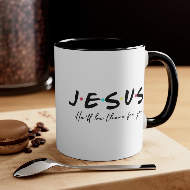 Jesus er wird für Sie da sein Becher, Jesus Becher, christlicher Becher, Glaubensbecher, religiöser Becher, Freunde inspiriertes Geschenk, Geschenk für Ermutigung, freudiger Becher Bild 5