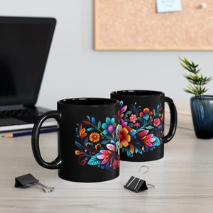 Floral Mexican Mug, Mug Collector, Cultural Heritage, Coffee Fiesta, Tea Mug, Morning Coffee, Perfect Gift, Colorful Mug, image 4