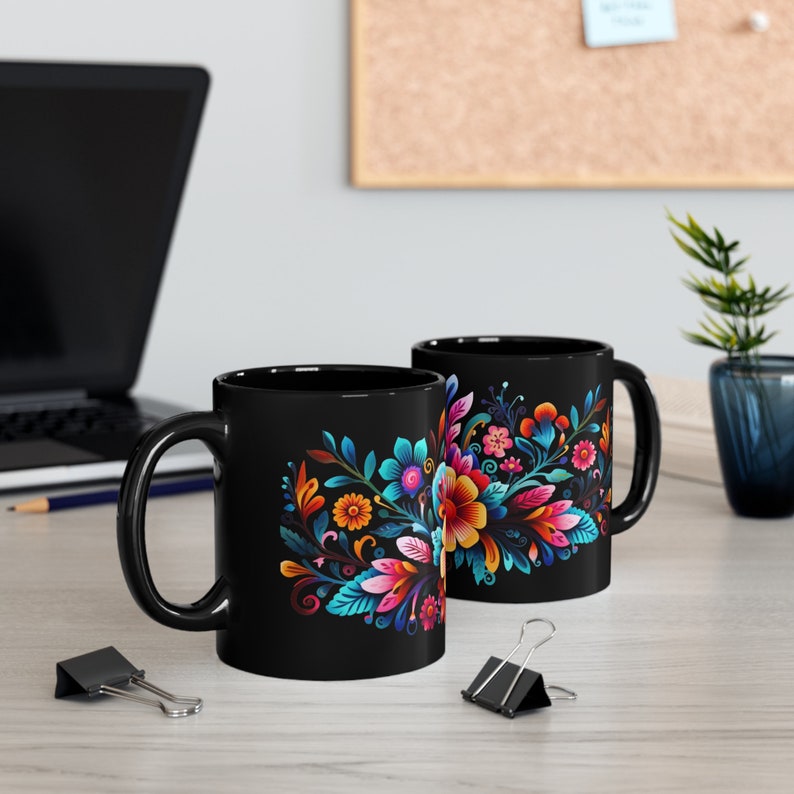 Floral Mexican Mug, Mug Collector, Cultural Heritage, Coffee Fiesta, Tea Mug, Morning Coffee, Perfect Gift, Colorful Mug, image 4