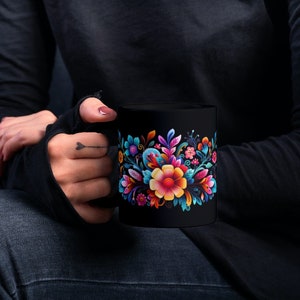 Floral Mexican Mug, Mug Collector, Cultural Heritage, Coffee Fiesta, Tea Mug, Morning Coffee, Perfect Gift, Colorful Mug,