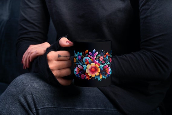 Floral Mexican Mug, Mug Collector, Cultural Heritage, Coffee Fiesta, Tea Mug, Morning Coffee, Perfect Gift, Colorful Mug,
