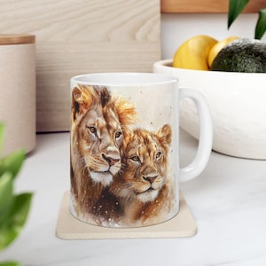 Couple Lions Mug, Lions Gifts, Lions Lover Gift, Lions Coffee Mug, Lions Coffee Cup, Lions Cup, Tea Coffee, Lions Lovers