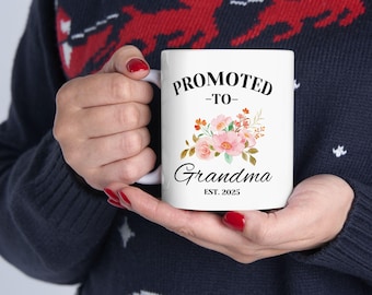 Promoted To New Grandma Mug,Grandma Mug, Grandma Pregnancy Announcement Mug, New Grandma Coffee Cup, Grandma Pregnancy Announcement Gift