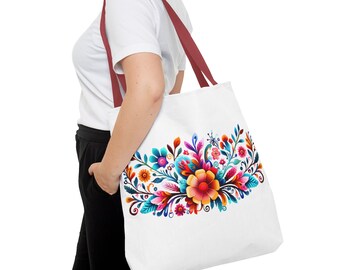 Floral mexikanische Tragetasche, mexikanische Tasche, mexikanische Tragetasche, Geschenk, Freund Tragetasche, Lehrertasche, Valentinsgeschenk, Mädchentasche, Floral Tragetasche