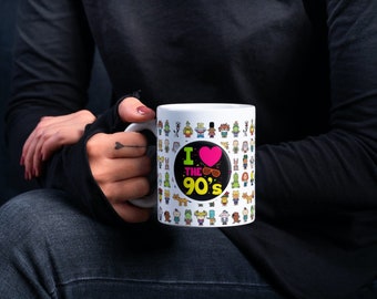 Retro 90s Cartoon Mug, i love the 90s, Cartoon Mug, Coffee lover, Tea Mug,90s Cartoon Mug Design, 11oz Coffee Mugs, funny design