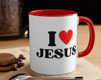 Ich liebe Jesus Kaffeetasse, christliche Kaffeetasse, Jesus Kaffeetasse, christliche Geschenke für Frauen Geburtstag, Geburtstagsgeschenk, religiöse Geschenke