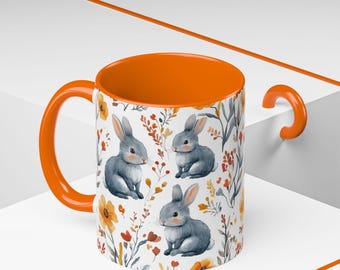 Spring Floral Bunny Mug,Spring Celebrations Mug,Easter Bunny Gift,Easter Gift,Spring Home Decor,Gift for Mom,Tea Mug,Bunny Decor,Coffee Mug