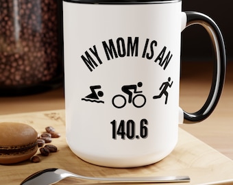 Triathlon Mom Mug,15 Oz,Triathlete Gift,Triathlon Mug, Triathlon Gift,Triathlete Mug, Gift For Triathlete, Swimmer Gift, Cyclist Mug