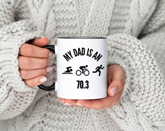 Taza para papá de triatlón, regalo para triatleta, taza de triatlón, regalo para triatleta, regalo para nadador, taza para ciclista