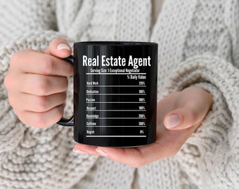 Real Estate Nutrition Facts Mug,Gift For Real Estate,Coffee Mug,Funny Real Estate Mug,Coffee Mug,Real Estate Birthday Gift,Christmas Gift