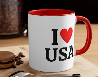 I love USA mug, 4th of July mug, Independence Day mug, America Mug, usa coffee mug, usa gift,USA Coffee Mug, USA Gifts