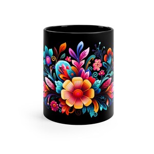Floral Mexican Mug, Mug Collector, Cultural Heritage, Coffee Fiesta, Tea Mug, Morning Coffee, Perfect Gift, Colorful Mug, image 2