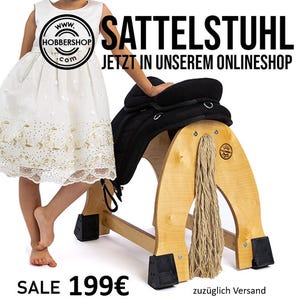 Sattelstuhl Kinderstuhl bequem Sitzen Pferdestuhl,Hochstuhl,Drehstuhl,Hocker,Sattelhocker,Ergonomie,Reitsport, Reiter, Geschenkidee