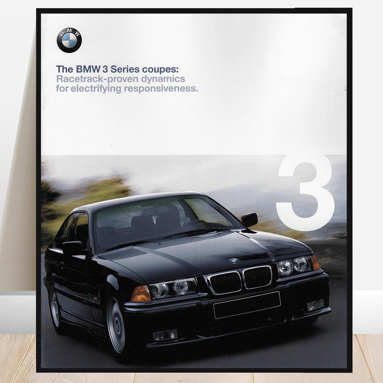 Retro BMW E36 M3 Three Car Poster Print Vintage Artwork - Etsy