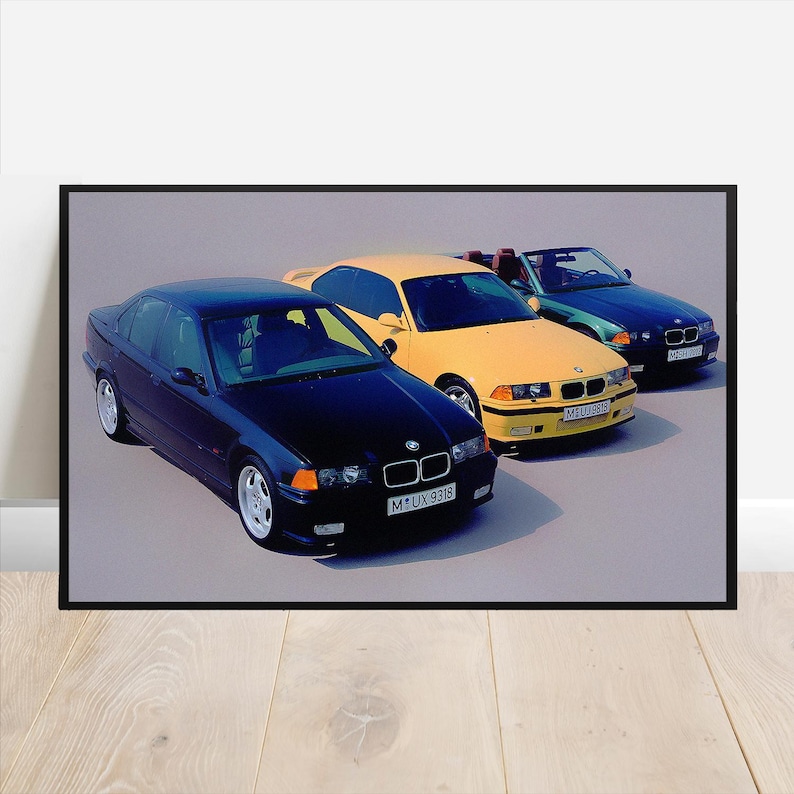 BMW Vintage Poster E36 M3 Original Car Wall Art Print - Etsy
