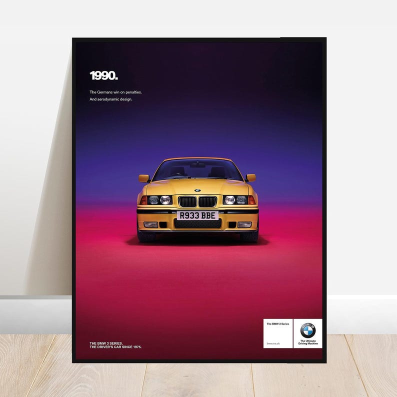 BMW Vintage Poster E36 M3 Original Car Wall Art Print - Etsy Canada