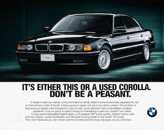 BMW  E38 7 Series Original Dealership Poster