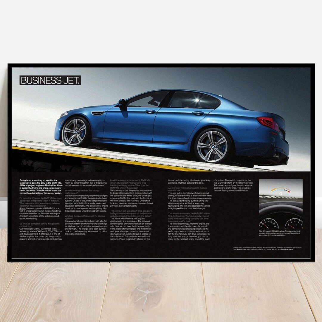 Retro BMW F10 M5 Car Poster Print Vintage Artwork - Etsy
