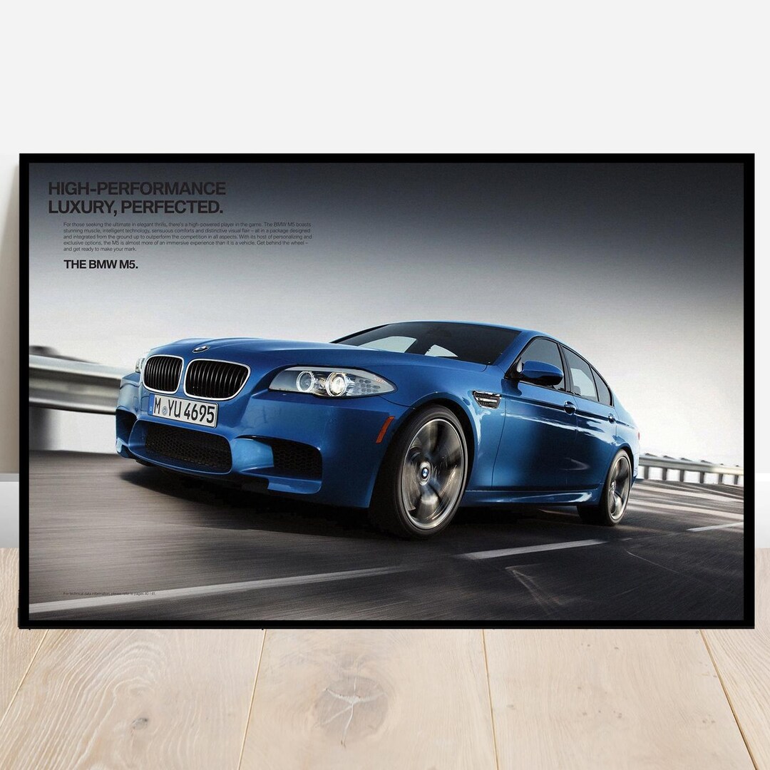 Retro BMW F10 M5 Car Poster Print Vintage Artwork - Etsy
