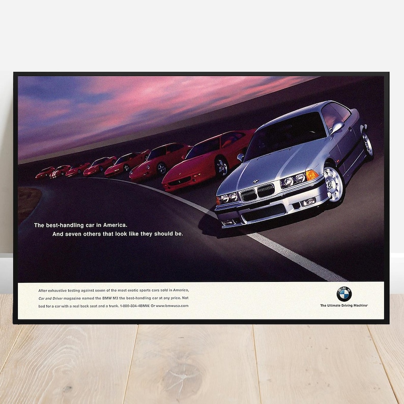 BMW E36 M3 Poster Dealership Print - Etsy