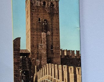 Folleto y mapa de viajes vintage de Verona, Italia, efímero, años 50 (envío gratuito)