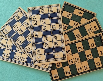 Tarjetas de bingo de lotería vintage, álbumes de recortes y diarios (envío gratuito)