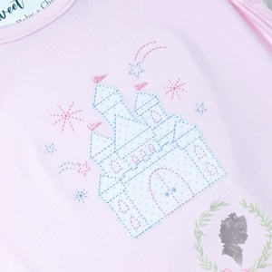 Fairytale Castle Embroidery Design, Applique Princess Castle Embroidery File, Magic Castle Machine Design, Bean Stitch Castle Design