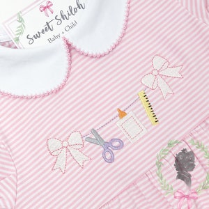 School Supply Bunting, Back to School Frame Design, Machine Embroidery Monogram Frame, Glue Scissors Mini Embroidery File, Ruler Mini