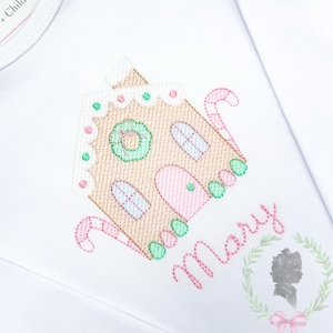 ジンジャーブレッドハウスのスケッチデザイン、クリスマスキャンディハウスの刺繍ファイル、キャンディケーンマシンのデザイン、ホリデーハウスの刺繍デザイン