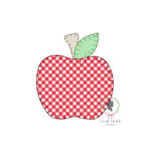Blanket Stitch Apple Applique File, Back to School Apple Embroidery Design, Children's Preschool Machine Embroidery, Apple Digital Download