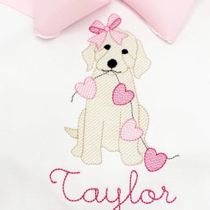 Goldendoodle Valentine Skiss Broderi Design, Valphjärta Banner Broderi Fil, Valp Hund Maskindesign, Valpkärlek Broderi