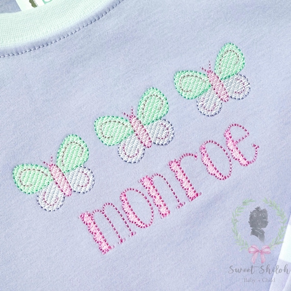 Butterfly Sketch Trio Design, Butterfly Trio Embroidery File, Spring Butterfly Digital Embroidery Machine Design, Girls Summer Sketch Stitch