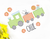 Halloween Train Sketch Design, Spider Train Sketch Stitch Embroidery File, Trick or Treat Train Design, Pumpkin Train Machine Design