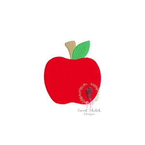 Apple Mini Fill File, Back to School Apple Embroidery Design, Children&#39;s Preschool Machine Embroidery, Mini Embroidery File, Digital File