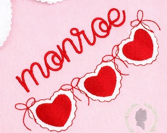Lace Heart Valentine Bunting Embroidery Design, Valentine Embroidery Fill Frame, Valentine's Day Fill Stitch Frame, Children's Embroidery