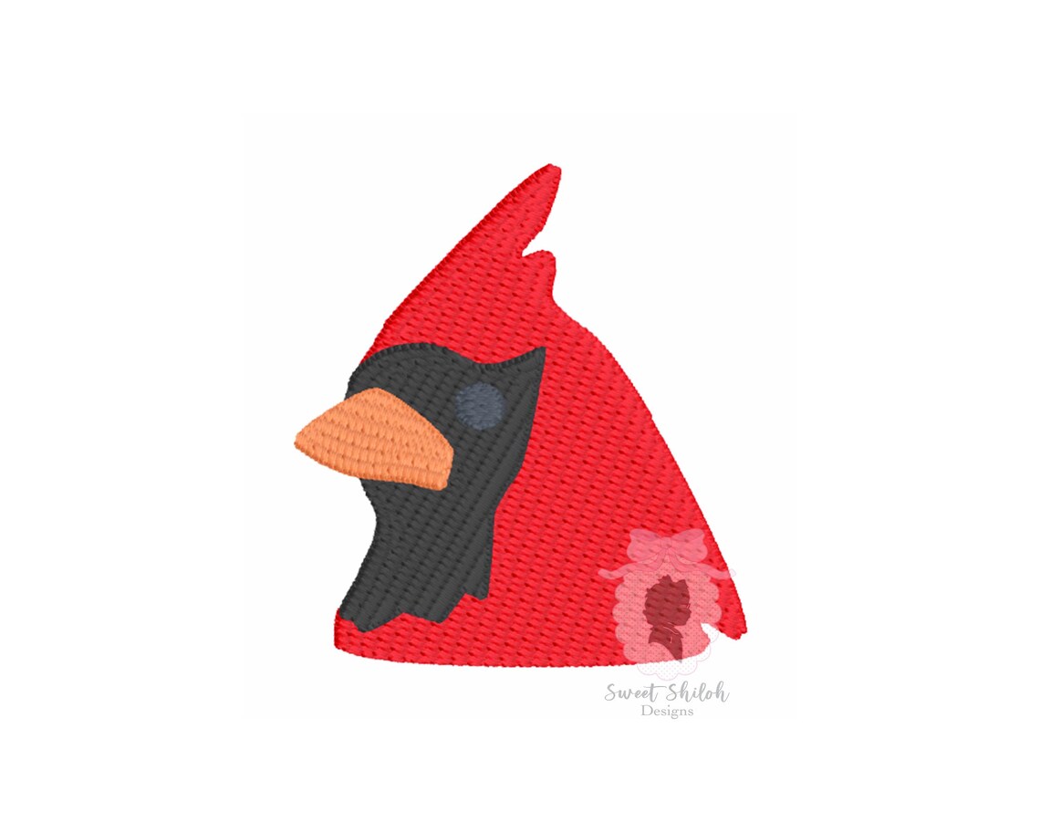 Cardinal Head Mini Embroidery Design, Cardinal Mascot Mini Fill Stitch ...