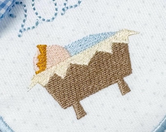 Christmas Manger Embroidery Design, Mini Fill Baby Jesus Design, Christmas Manger Mini Embroidery, Christian Holiday Machine Embroidery File