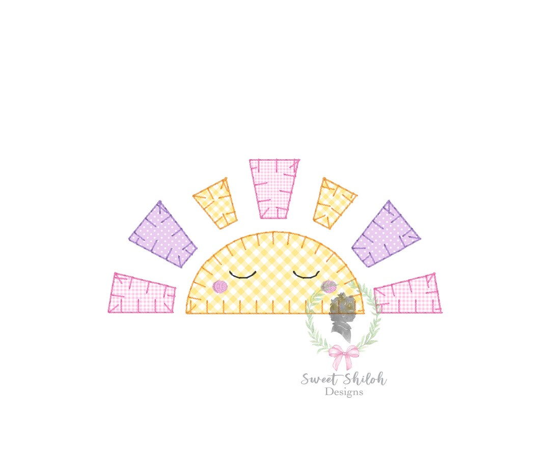 Sun Blanket Applique Design, Sunshine Embroidery Design, Blanket Stitch ...
