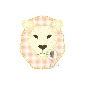 ライオンヘッドブランケットアップリケ刺繍デザイン、ライオンアップリケ刺繍ファイル、動物園バースデーマシンデザイン、ジャングルライオン刺繍
