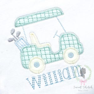 Golf Cart Applique Design, Golf Club Zigzag Stitch Applique, Golf Course Machine Embroidery, Golf Tournament Embroidery File, Golf Weekend