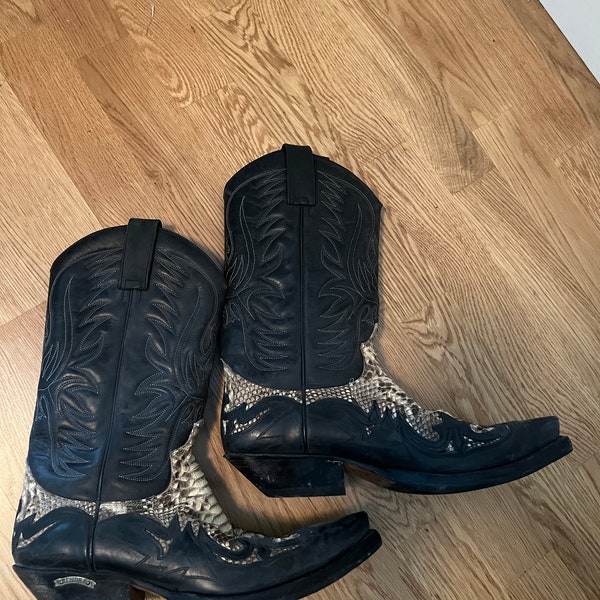 mens black snakeskin boots