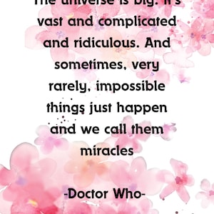 Sci-fi Quote Affirmation Poster - Doctor Who