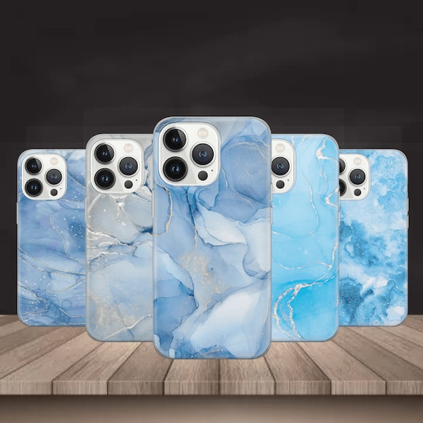 Blue marble Phone Case Navy blue Cover for iPhone 14 13 12 Pro 11 XR 8 7, Samsung S23 S22 A73 A53 A13 A14 S21 Fe S20, Pixel 7 6A