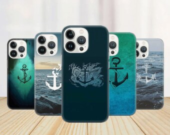 Anchor Phone Case Nautical Cover for iPhone 14 13 12 Pro 11 XR 8 7, Samsung S23 S22 A73 A53 A13 A14 S21 Fe S20, Pixel 7 6A