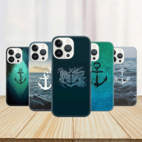 Anchor Phone Case Nautical Cover for iPhone 14 13 12 Pro 11 XR 8 7, Samsung S23 S22 A73 A53 A13 A14 S21 Fe S20, Pixel 7 6A