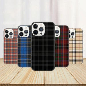 Tartan Phone Case Plaid Cover for iPhone 14 13 12 Pro 11 XR 8 7, Samsung S23 S22 A73 A53 A13 A14 S21 Fe S20, Pixel 7 6A